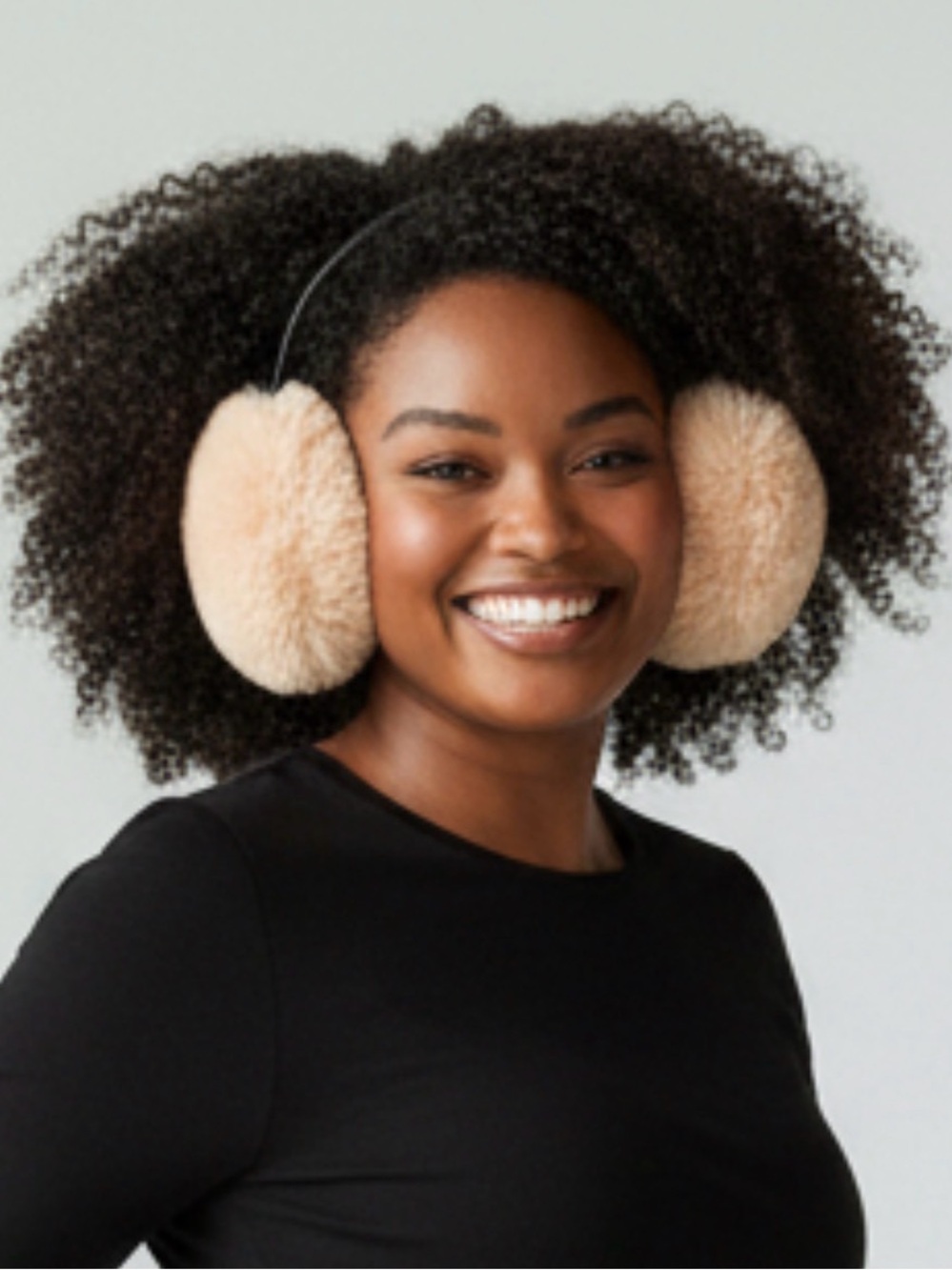 Beige Faux Fur Earmuffs